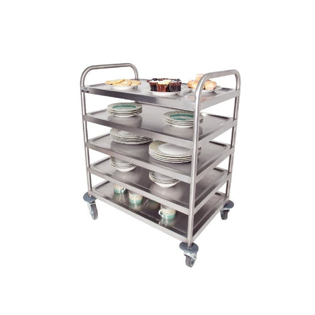DM341 Craven 5 Tier General Purpose and Cleaning Trolley With Brakes JD Catering Equipment Solutions Ltd