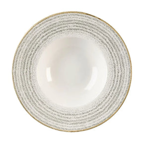 DM442 Churchill Studio Prints Homespun Stone Grey Wide Rim Bowl 280mm (Pack of 12) - JD Catering Equipment Solutions Ltd
