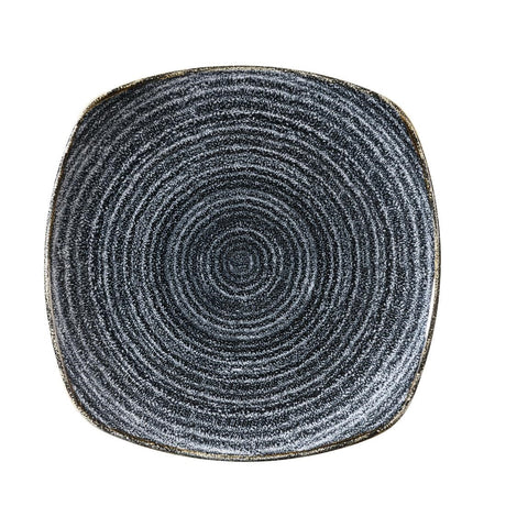 DM444 Churchill Studio Prints Homespun Charcoal Black Square Plate 252mm JD Catering Equipment Solutions Ltd