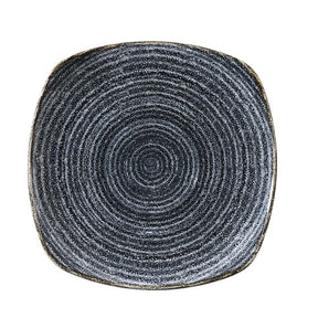 DM444 Churchill Studio Prints Homespun Charcoal Black Square Plate 252mm - JD Catering Equipment Solutions Ltd