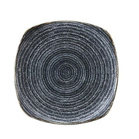 DM445 Churchill Studio Prints Homespun Charcoal Black Square Plate 215mm - JD Catering Equipment Solutions Ltd