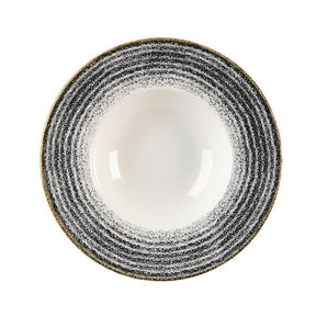 DM449 Churchill Studio Prints Homespun Charcoal Black Wide Rim Bowl 280mm - JD Catering Equipment Solutions Ltd