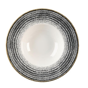 DM450 Churchill Studio Prints Homespun Charcoal Black Wide Rim Bowl 240mm - JD Catering Equipment Solutions Ltd