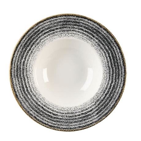 DM450 Churchill Studio Prints Homespun Charcoal Black Wide Rim Bowl 240mm JD Catering Equipment Solutions Ltd