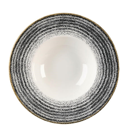DM450 Churchill Studio Prints Homespun Charcoal Black Wide Rim Bowl 240mm JD Catering Equipment Solutions Ltd