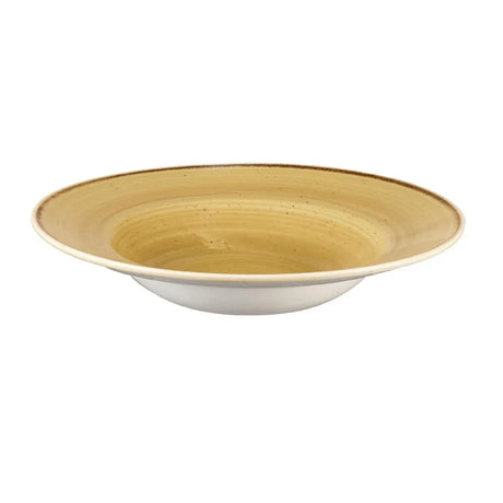 DM468 Churchill Stonecast Round Wide Rim Bowl Mustard Seed Yellow 280mm (Pack of 12) - JD Catering Equipment Solutions Ltd