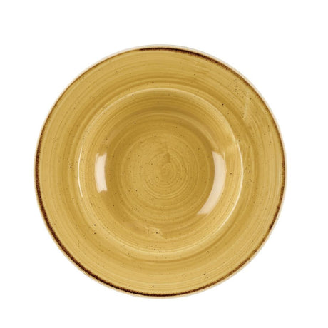 DM469 Churchill Stonecast Round Wide Rim Bowl Mustard Seed Yellow 240mm (Pack of 12) JD Catering Equipment Solutions Ltd
