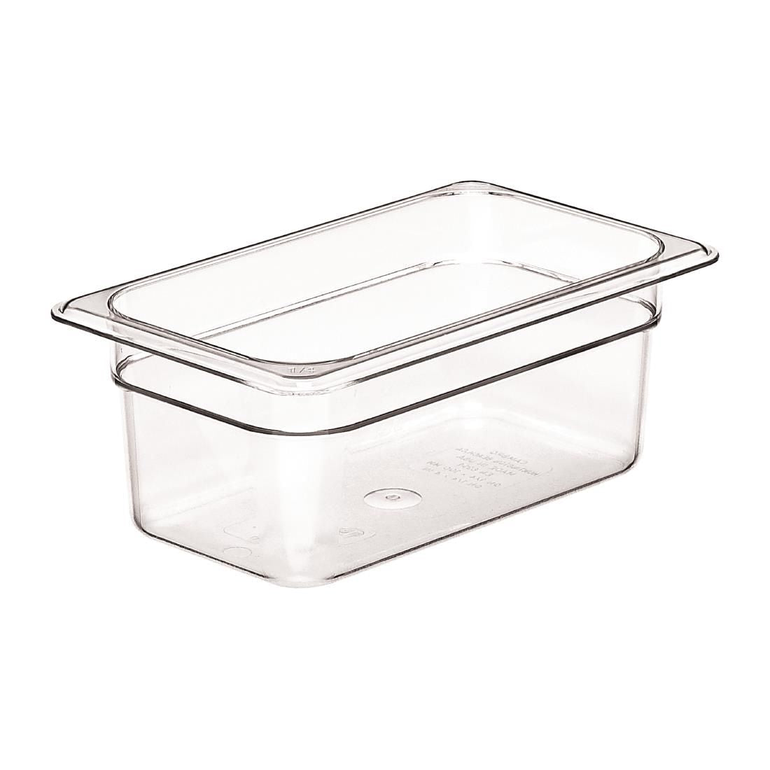 DM715 Cambro Polycarbonate 1/4 Gastronorm Pan 100mm JD Catering Equipment Solutions Ltd