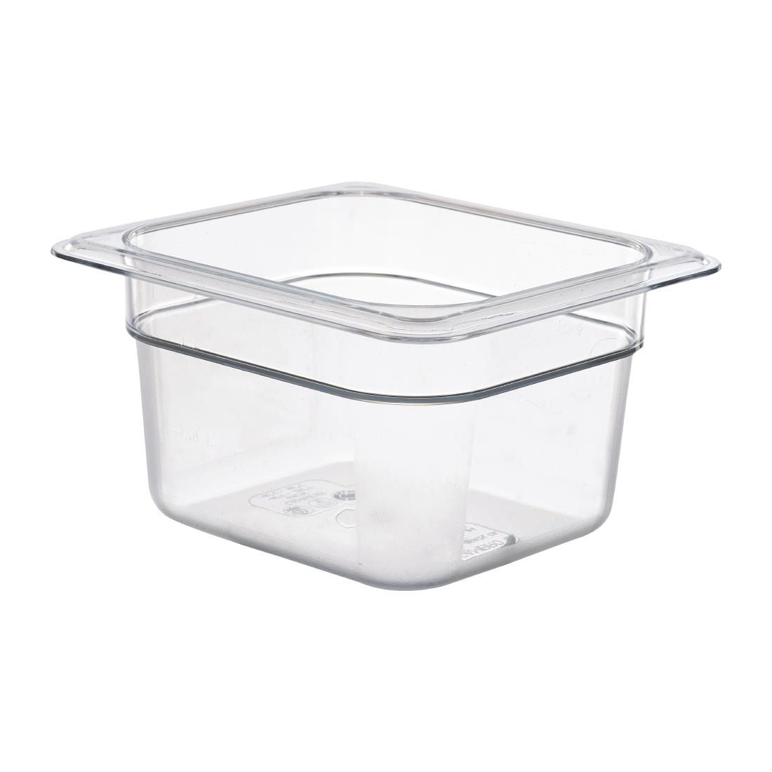 DM752 Cambro Polycarbonate 1/6 Gastronorm Pan 100mm JD Catering Equipment Solutions Ltd