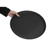 DM782 Cambro Camtread Fibreglass Round Non-Slip Tray Black 405mm JD Catering Equipment Solutions Ltd