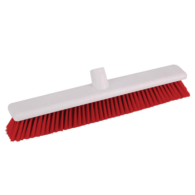 DN833 Jantex Hygiene Broom Soft Bristle Red 18in JD Catering Equipment Solutions Ltd