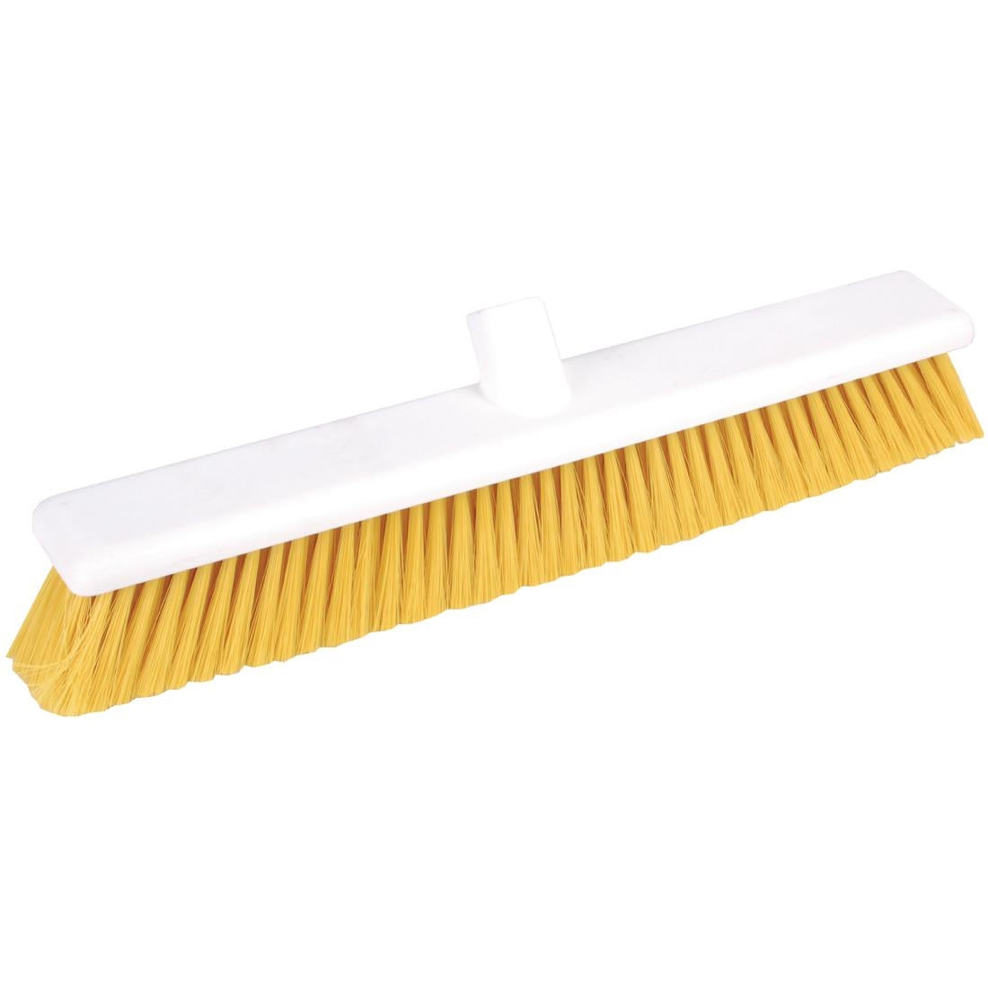 DN834 Jantex Hygiene Broom Soft Bristle Yellow 18in JD Catering Equipment Solutions Ltd