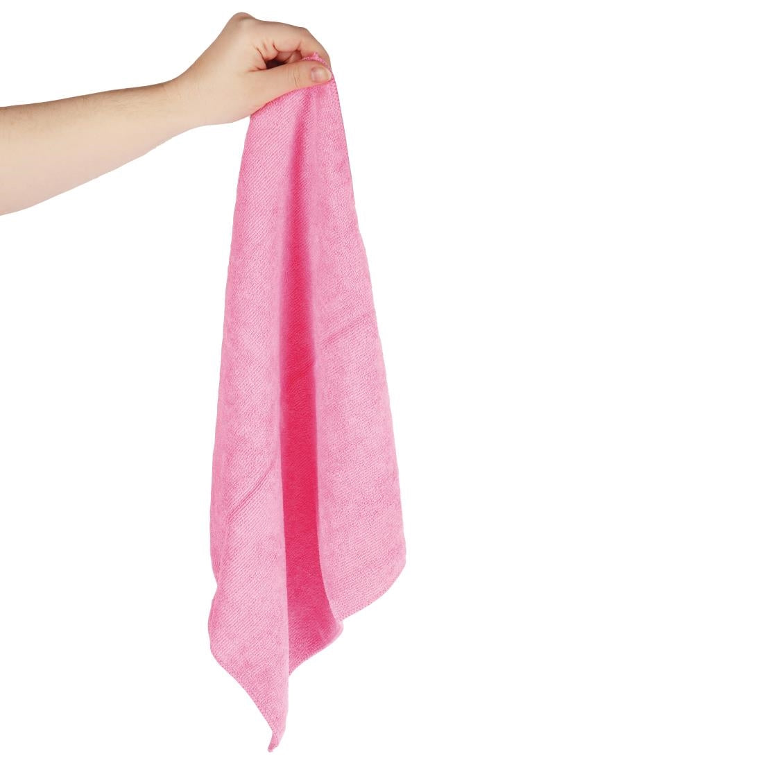 DN840 Jantex Microfibre Cloths Pink (Pack of 5) JD Catering Equipment Solutions Ltd