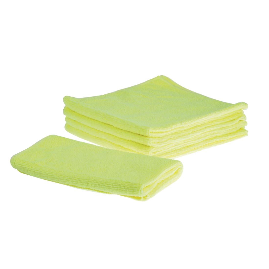 DN841 Jantex Microfibre Cloths Yellow (Pack of 5) JD Catering Equipment Solutions Ltd