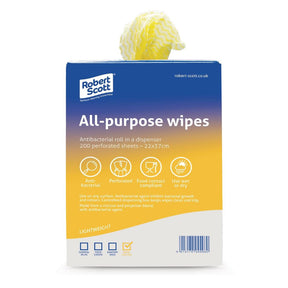 DN845 Robert Scott All-Purpose Antibacterial Cleaning Cloths Yellow (200 Pack) JD Catering Equipment Solutions Ltd