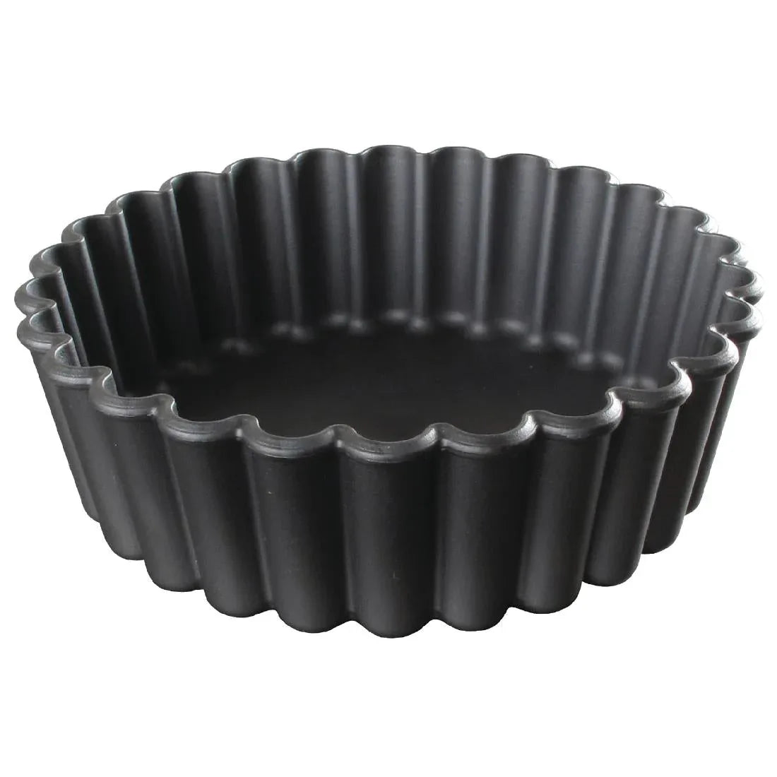 DN949 Matfer Bourgeat Exoglass Mini Pie Moulds Fluted 100mm (Pack of 12) - JD Catering Equipment Solutions Ltd
