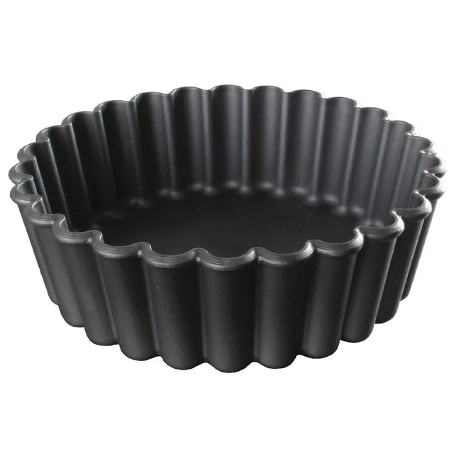 DN949 Matfer Bourgeat Exoglass Mini Pie Moulds Fluted 100mm (Pack of 12) - JD Catering Equipment Solutions Ltd