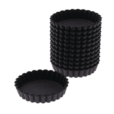 DN955 Matfer Bourgeat Exoglass Round Fluted Tartlet Mould 100mm (Pack of 12) JD Catering Equipment Solutions Ltd