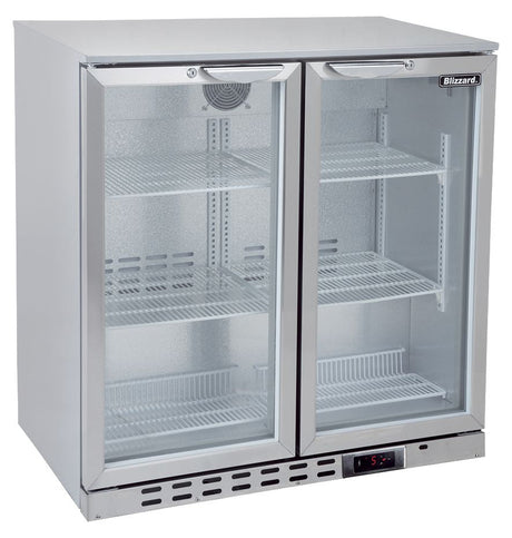 DOUBLE DOOR SS BAR BOTTLE COOLER (202 BOTTLES) JD Catering Equipment Solutions Ltd