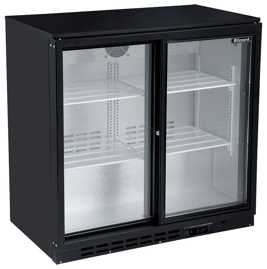 DOUBLE SLIDING DOOR BAR BOTTLE COOLER (202 BOTTLES) JD Catering Equipment Solutions Ltd