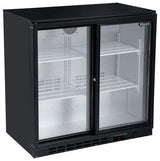 LOWBAR2SL DOUBLE SLIDING DOOR LOW HEIGHT BAR BOTTLE COOLER - JD Catering Equipment Solutions Ltd