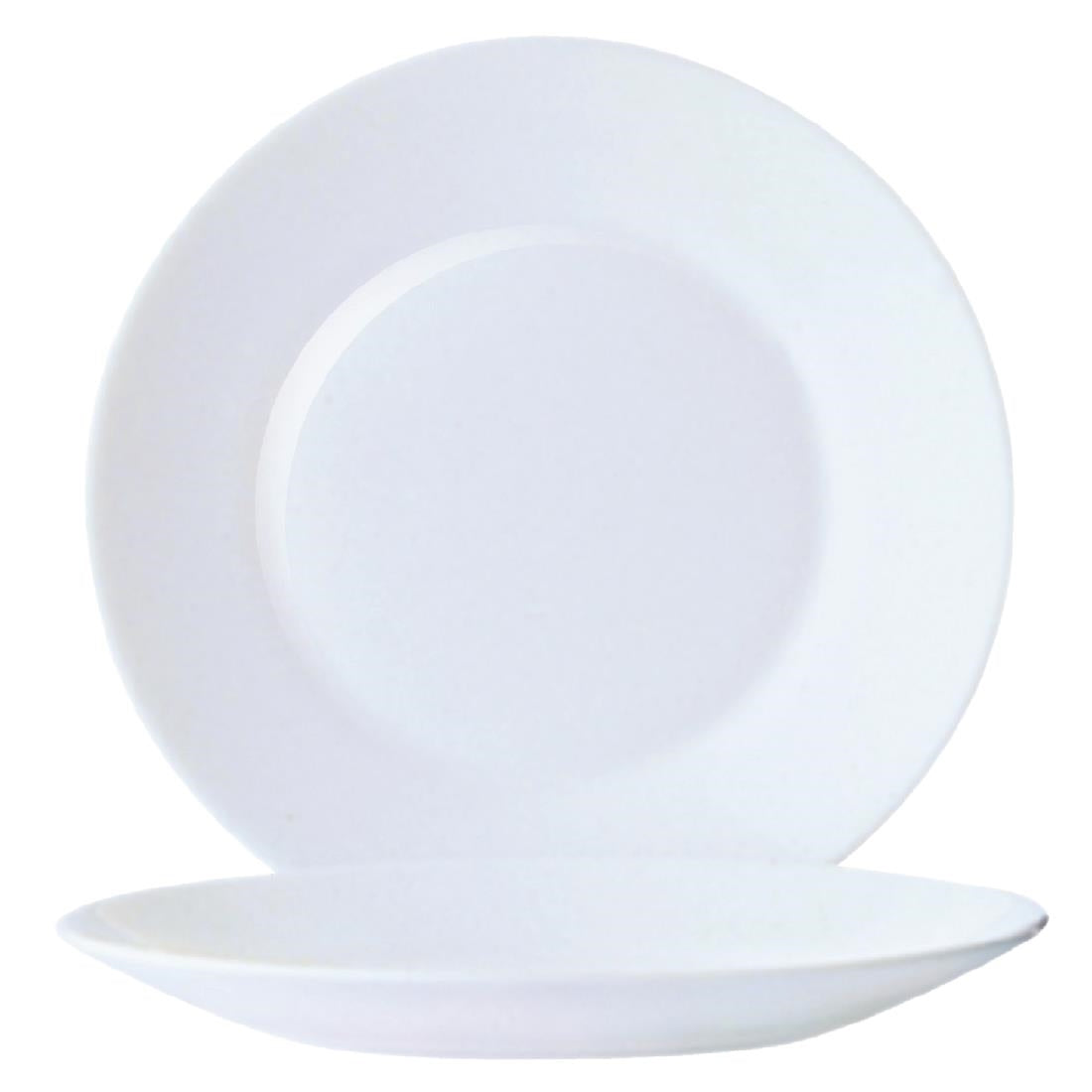 DP065 Arcoroc Opal Restaurant Wide Rim Plates 235mm (Pack of 6) JD Catering Equipment Solutions Ltd