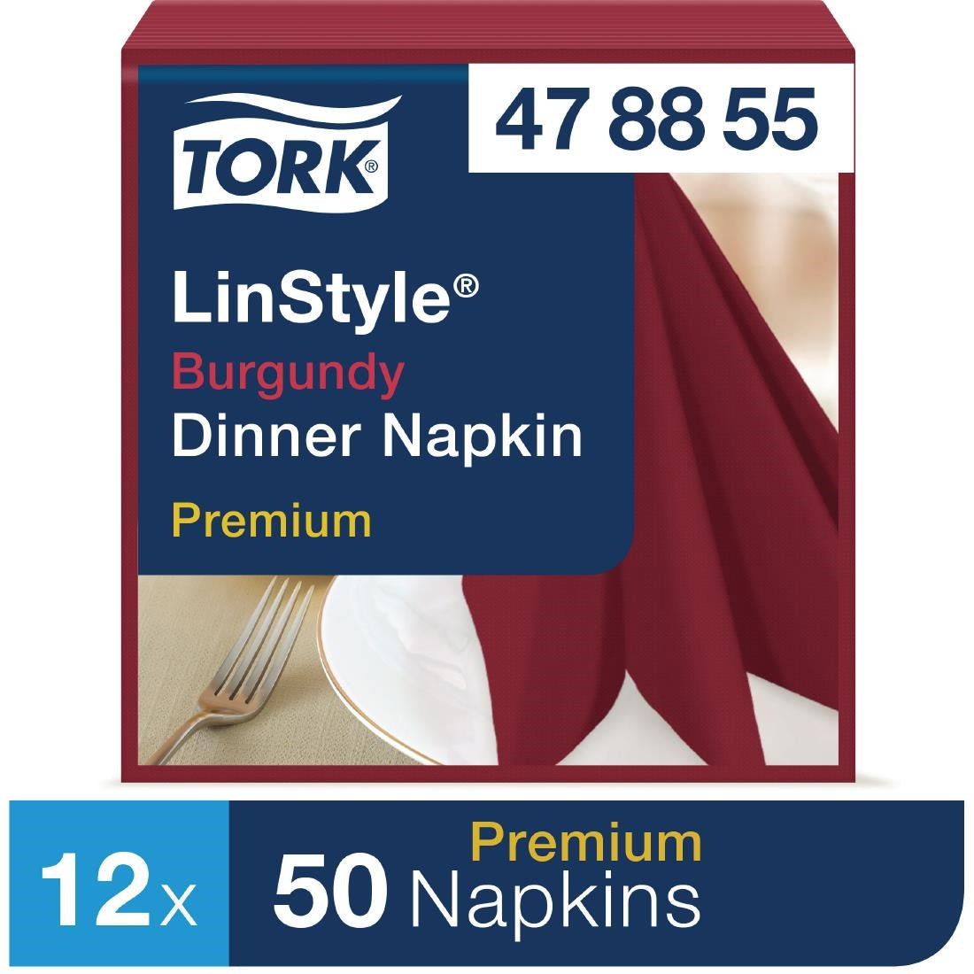 DP183 Tork Premium Linstyle Dinner Napkin Burgundy 40x40cm 1/4 Fold (Pack of 600) JD Catering Equipment Solutions Ltd