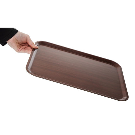 DP210 Cambro Capri Laminate Canteen Tray Mahogany 430mm JD Catering Equipment Solutions Ltd