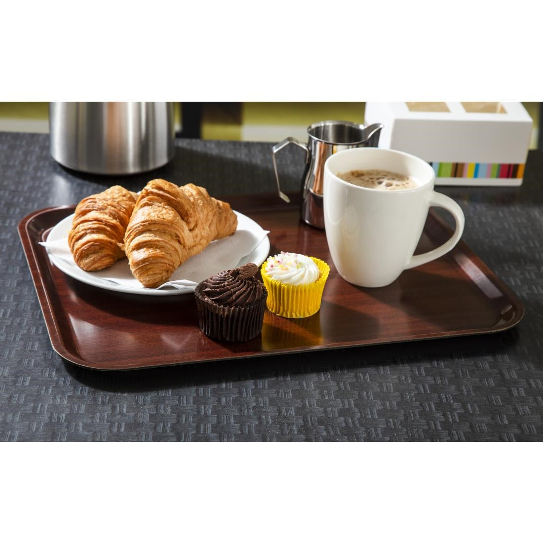 DP210 Cambro Capri Laminate Canteen Tray Mahogany 430mm JD Catering Equipment Solutions Ltd