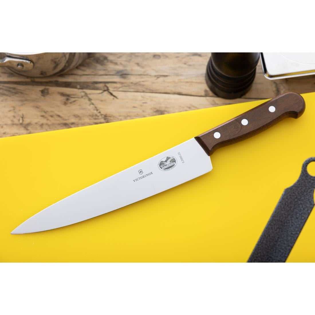 DP581 Victorinox Wooden Handled Carving Knife 22cm JD Catering Equipment Solutions Ltd