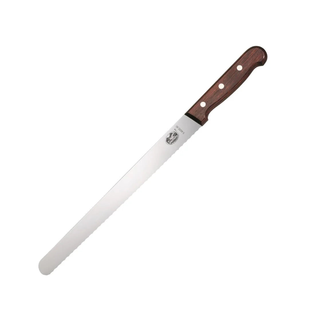 DP587 Victorinox Wooden Handled Slicer Knife Round Blade 30cm JD Catering Equipment Solutions Ltd