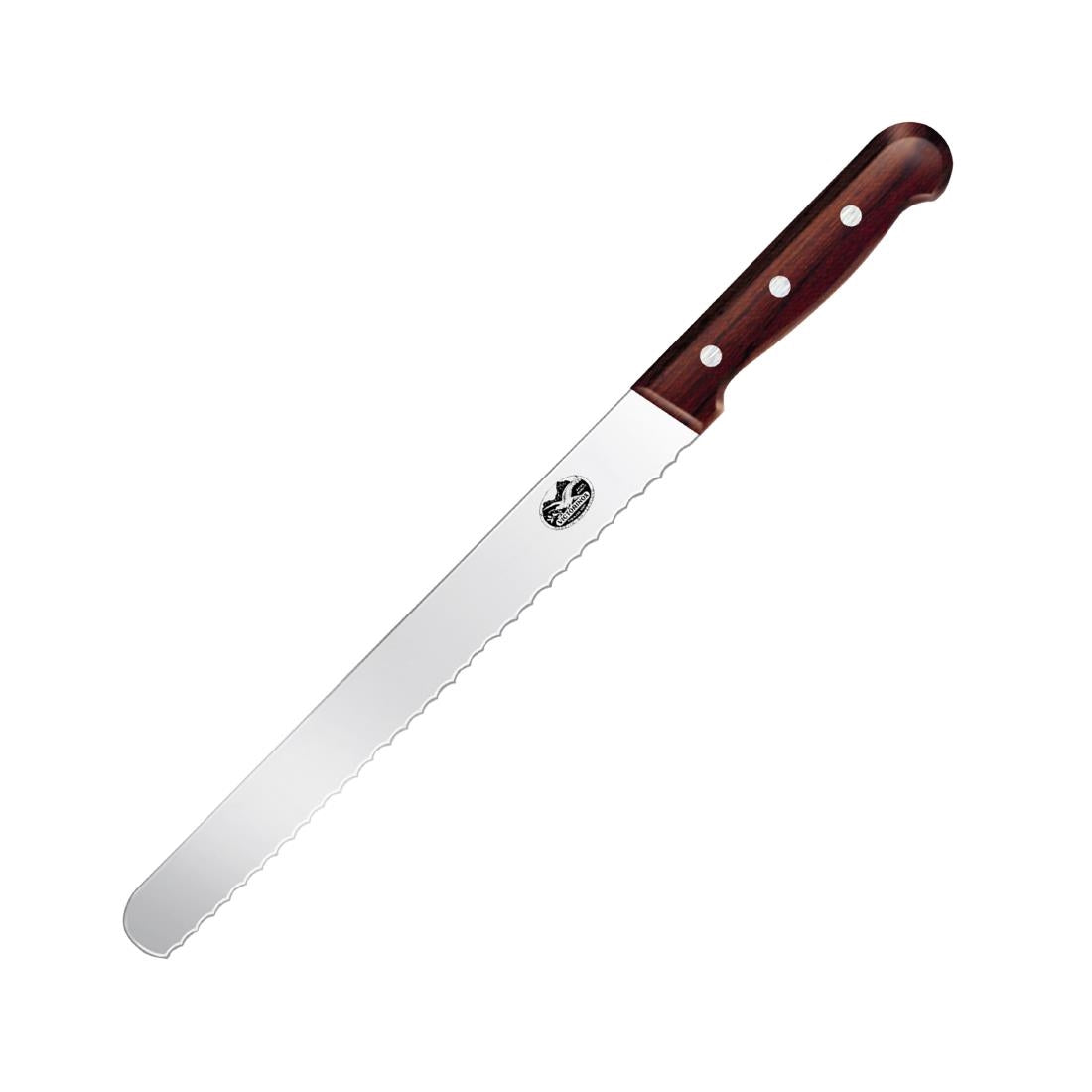 DP588 Victorinox Wooden Handled Slicer Knife Round Blade 36cm JD Catering Equipment Solutions Ltd