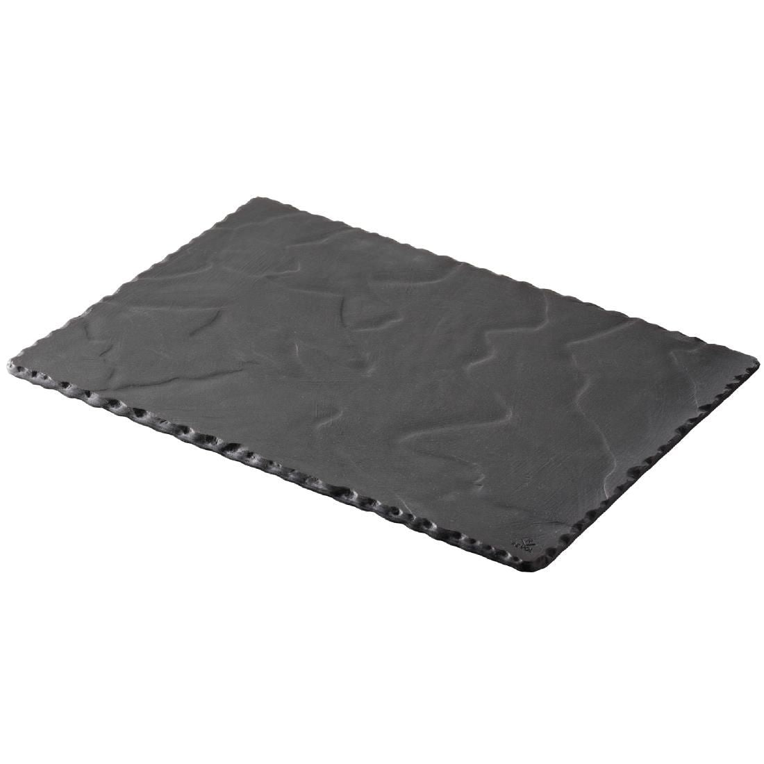 DP933 Revol Basalt Slate Effect Rectangular Plates 300mm (Pack of 6) JD Catering Equipment Solutions Ltd