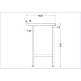 DR020 Holmes Stainless Steel Wall Table with Upstand 600mm JD Catering Equipment Solutions Ltd