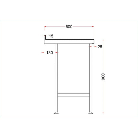 DR020 Holmes Stainless Steel Wall Table with Upstand 600mm JD Catering Equipment Solutions Ltd