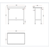 DR022 Holmes Stainless Steel Wall Table with Upstand 1200mm JD Catering Equipment Solutions Ltd