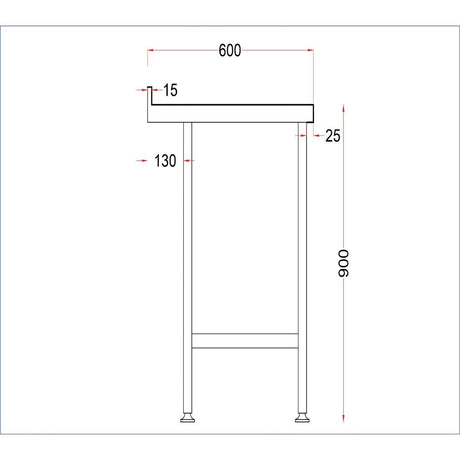 DR023 Holmes Stainless Steel Wall Table with Upstand 1500mm JD Catering Equipment Solutions Ltd