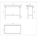 DR023 Holmes Stainless Steel Wall Table with Upstand 1500mm JD Catering Equipment Solutions Ltd