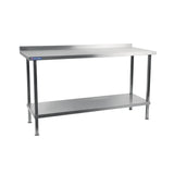 DR024 Holmes Stainless Steel Wall Table with Upstand 1800mm JD Catering Equipment Solutions Ltd