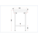 DR027 Holmes Stainless Steel Wall Table with Upstand 600mm JD Catering Equipment Solutions Ltd