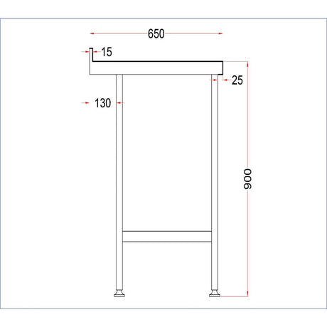 DR029 Holmes Stainless Steel Wall Table with Upstand 1200mm JD Catering Equipment Solutions Ltd