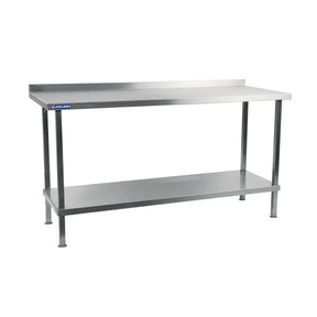 DR032 Holmes Stainless Steel Wall Table with Upstand 2100mm - JD Catering Equipment Solutions Ltd