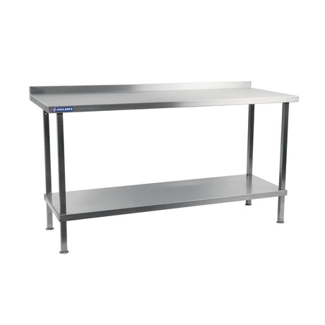 DR032 Holmes Stainless Steel Wall Table with Upstand 2100mm JD Catering Equipment Solutions Ltd