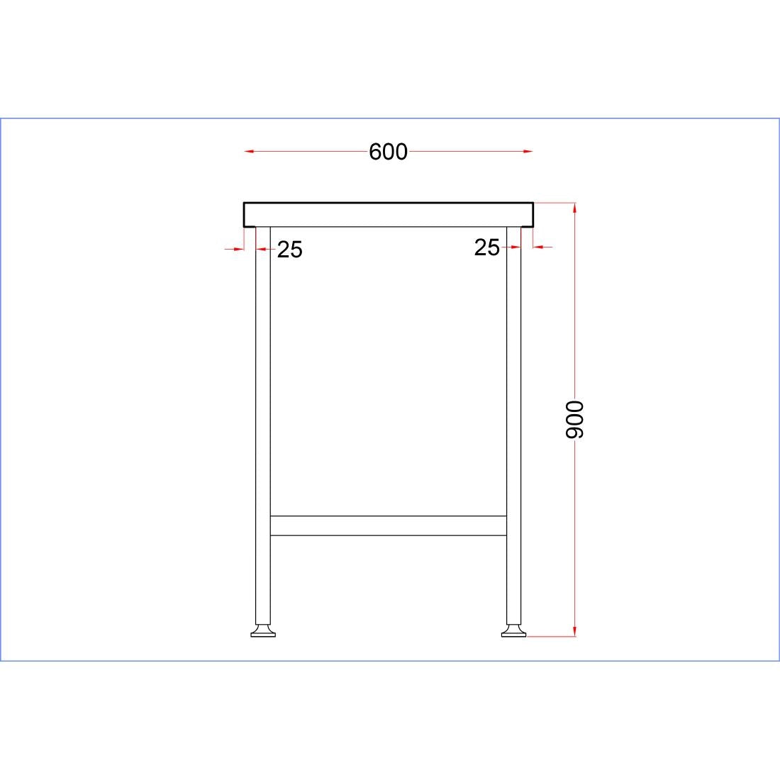 DR041 Holmes Stainless Steel Centre Table 600mm JD Catering Equipment Solutions Ltd