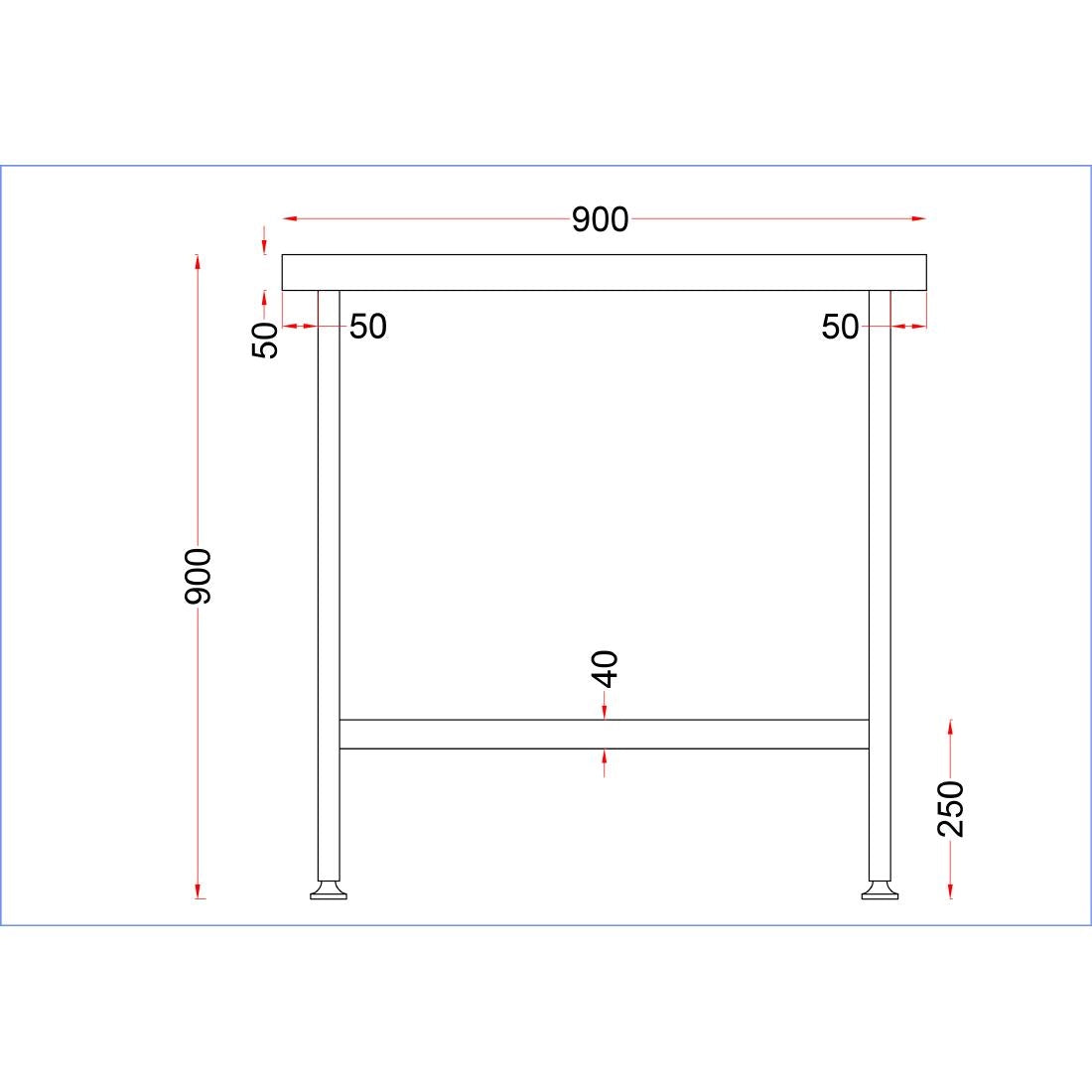 DR042 Holmes Stainless Steel Centre Table 900mm JD Catering Equipment Solutions Ltd