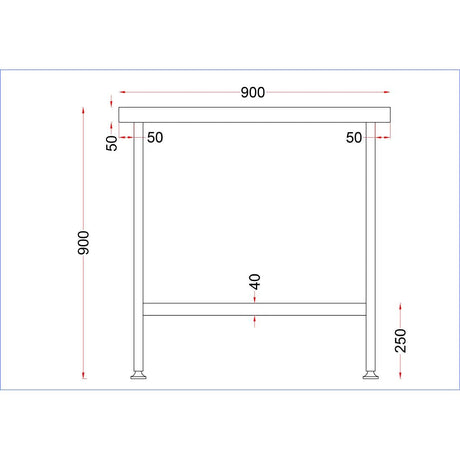 DR042 Holmes Stainless Steel Centre Table 900mm JD Catering Equipment Solutions Ltd