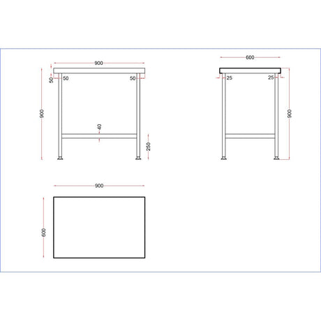 DR042 Holmes Stainless Steel Centre Table 900mm JD Catering Equipment Solutions Ltd