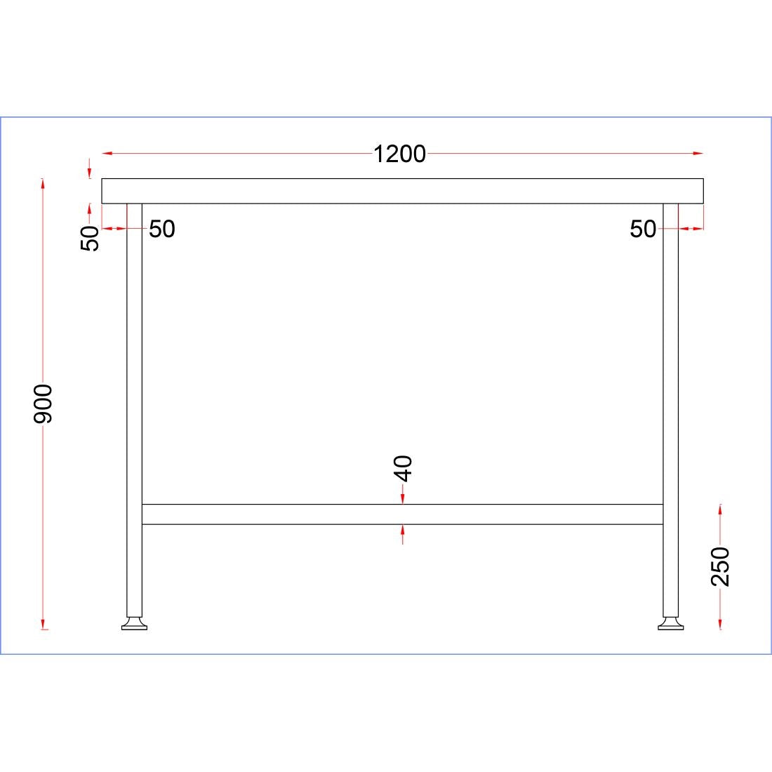 DR043 Holmes Stainless Steel Centre Table 1200mm JD Catering Equipment Solutions Ltd