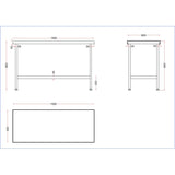 DR044 Holmes Stainless Steel Centre Table 1500mm JD Catering Equipment Solutions Ltd