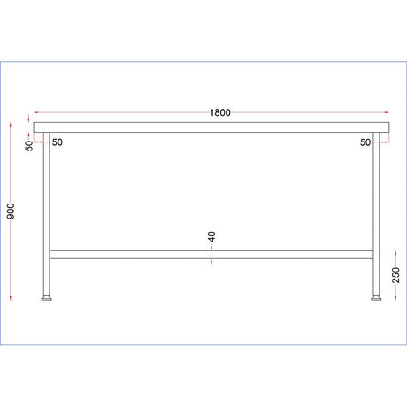 DR045 Holmes Stainless Steel Centre Table 1800mm JD Catering Equipment Solutions Ltd